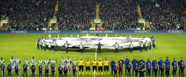 Celtic and Barcelona line up ahead of Tuesday's Champions League match