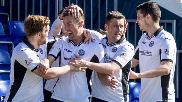 St Johnstone players celebrating