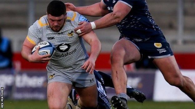 Alfie Barbeary in action for Wasps