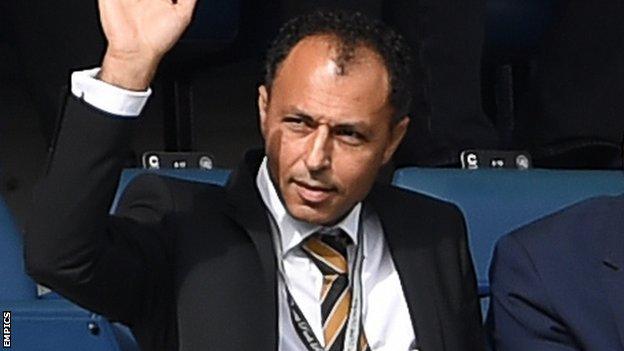 Ehab Allam in the stands to watch Hull City play QPR in August 2017