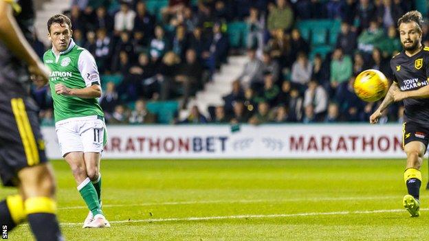 Danny Swanson scores for Hibs