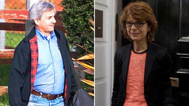 Chris Huhne (picture by i-Images / Andrew Parsons) and Vicky Pryce (picture by AFP).