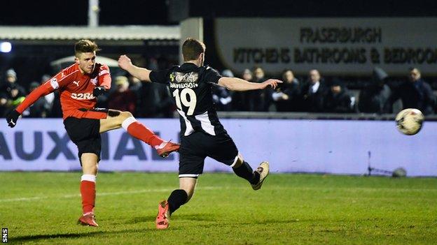 Rangers' Josh Windass scores against Fraserburgh