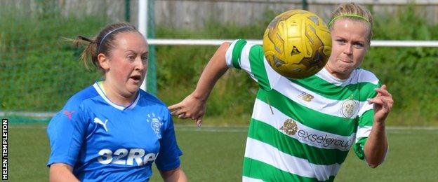 Claire Adams of Rangers and Celtic's Ruesha Littlejohn