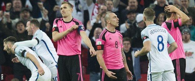 Scotland are left disappointed at Wembley