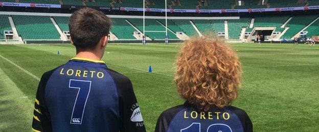 Loreto pupils at Twickenham