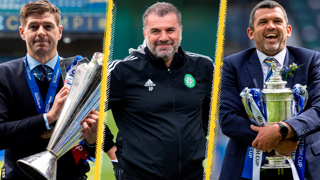 Steven Gerrard, Ange Postecoglou and Callum Davidson