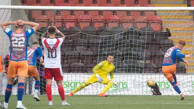 Queen's Park's Simon Murray scores