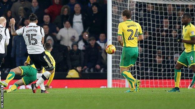 Bradley Johnson scores against Norwich City