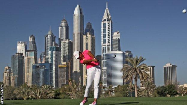 Maha Haddioui drives a ball