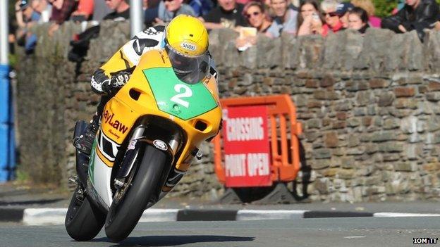 Dean Harrison competing at the Classic TT