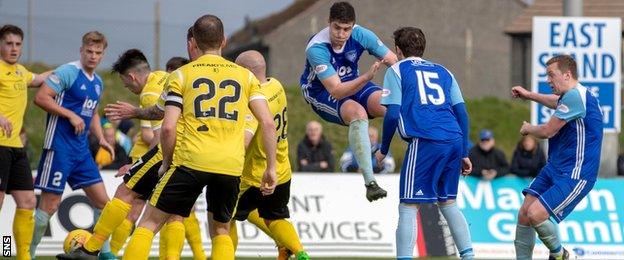 Scott Brown scores for Peterhead against Edinburgh City