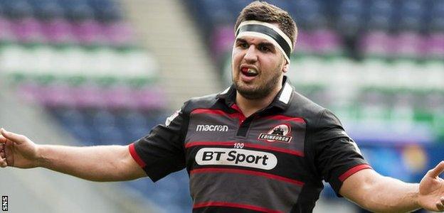 Stuart McInally makes a point for Edinburgh