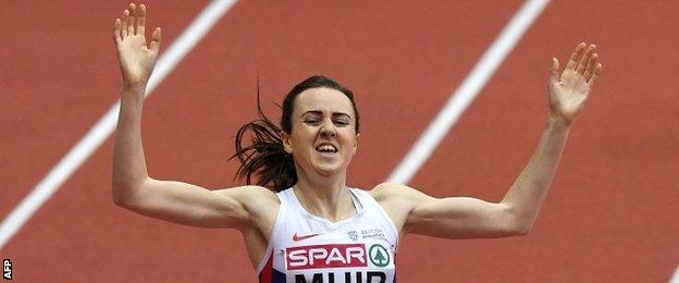 Laura Muir wins the 1500m in Belgrade