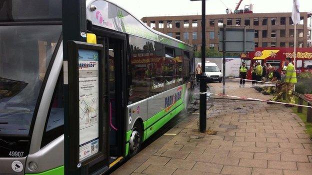 bus fire in york