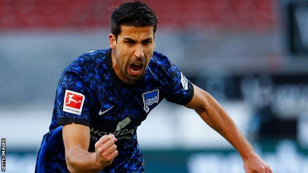 Sami Khedira in action for Hertha Berlin