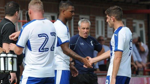 Ched Evans (right) was substituted after 59 minutes