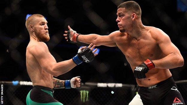 Nate Diaz punches Conor McGregor