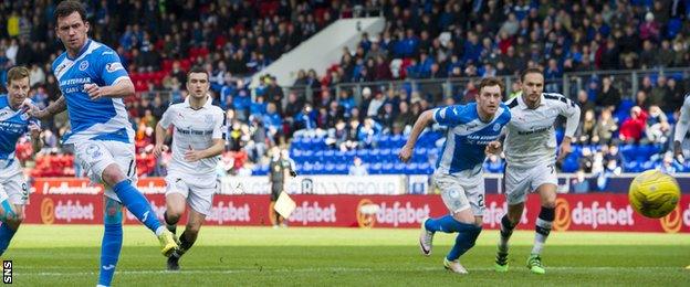 Danny Swanson scores a penalty