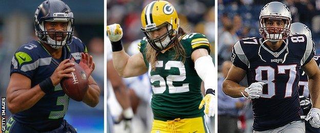 Russell Wilson Clay Matthews Rob Gronkowski