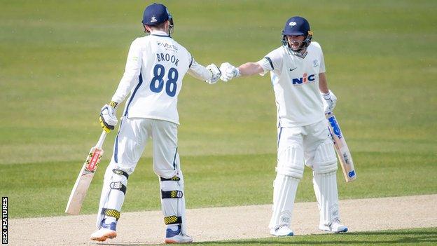 Yorkshire's partnership between Harry Brook and Adam Lyth frustrated Glamorgan