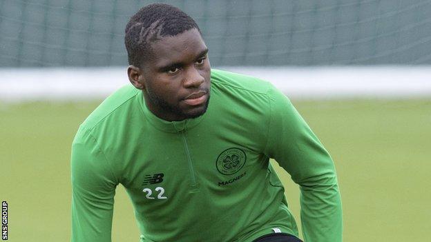 Odsonne Edouard in training at Celtic's Lennoxtown base