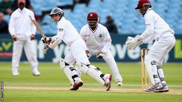 James Taylor on his way to a century against the West Indies