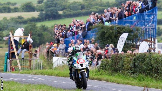 Michael Sweeney in action at last year's Armoy Road Races