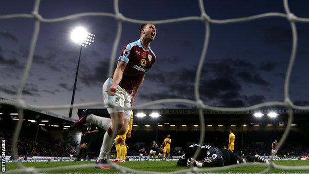 Ashley Barnes celebrates