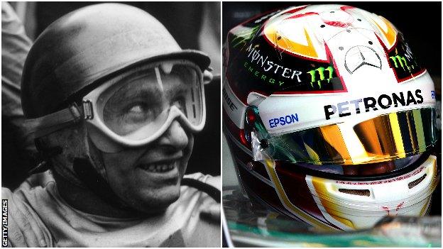 Juan Manuel Fangio and Lewis Hamilton