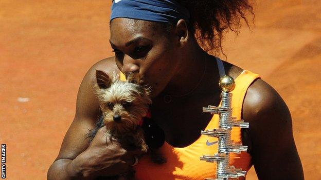 Serena Williams and Chip the dog