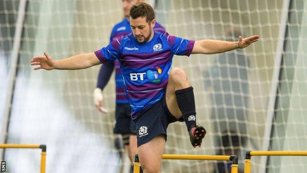 Scotland captain Greig Laidlaw in training