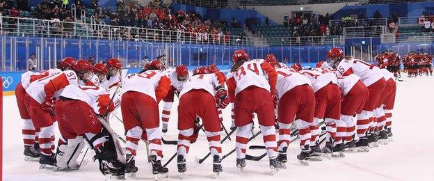 The Russian women's ice hockey team