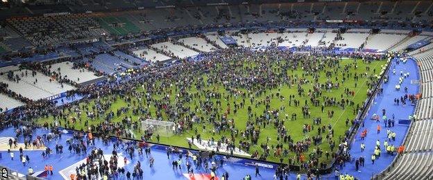 Fans came onto the pitch after full-time