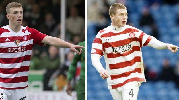 Lewis Ferguson and James McCarthy in Hamilton colours