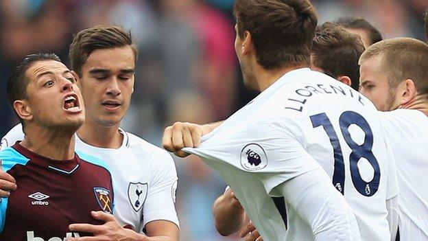 West Ham and Tottenham players