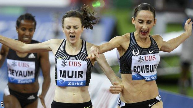 Laura Muir and Shannon Rowbury