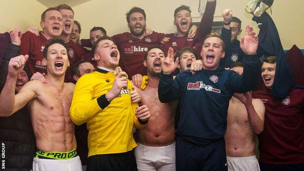 Linlithgow Rose celebrate their Scottish Cup success