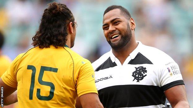 Taqele Naiyaravoro representing the Barbarians in October