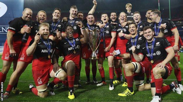 Saracens celebrate