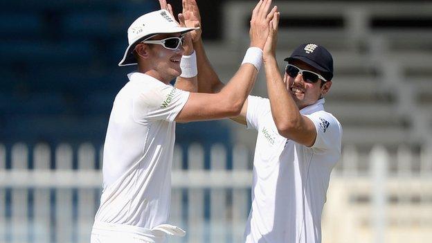 Stuart Broad and Alastair Cook