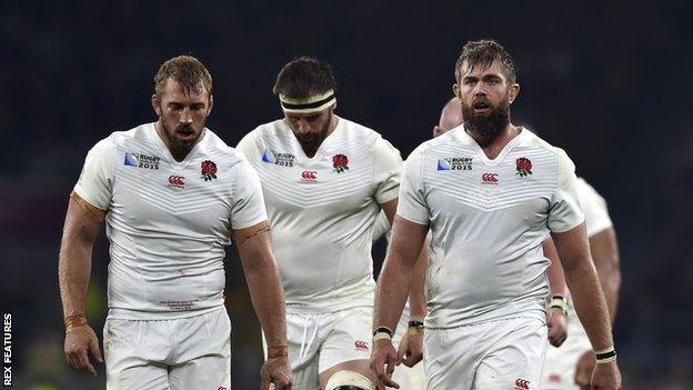 England players after defeat by Australia