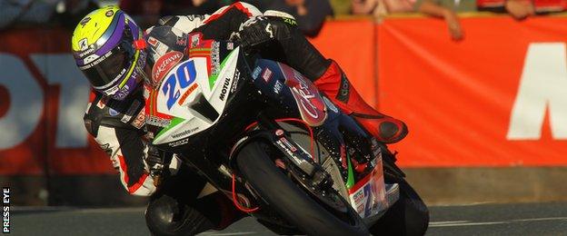 Jamie Hamilton crashed at last month's Senior race at the Isle of Man TT