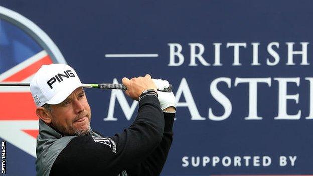 Lee Westwood playing in the British Masters at Close House in 2017