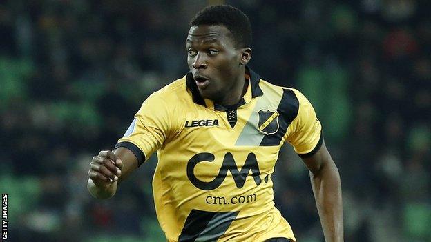 Thomas Agyepong in action for NAC Breda