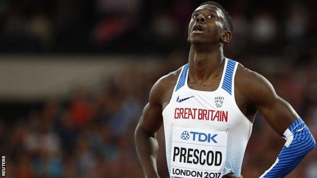 Reece Prescod ran 10.03 seconds - a lifetime best - to qualify for Saturday's semi-final