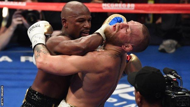 Mayweather stopped McGregor in the 10th round of the contest