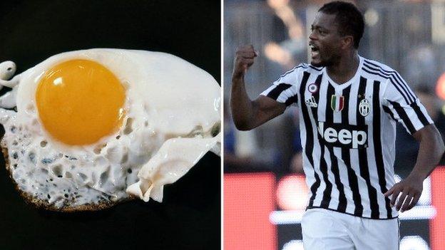 Patrice Evra and a fried egg