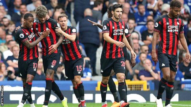 Huddersfield players celebrate