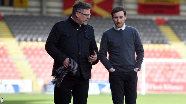 Hearts director of football Craig Levein, left, and Ian Cathro